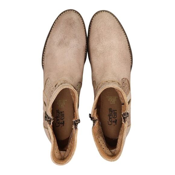 Corkys Shoes Womens 10 Booties Fashion Leather Double Zip Perforated Block Heel - Picture 9 of 16